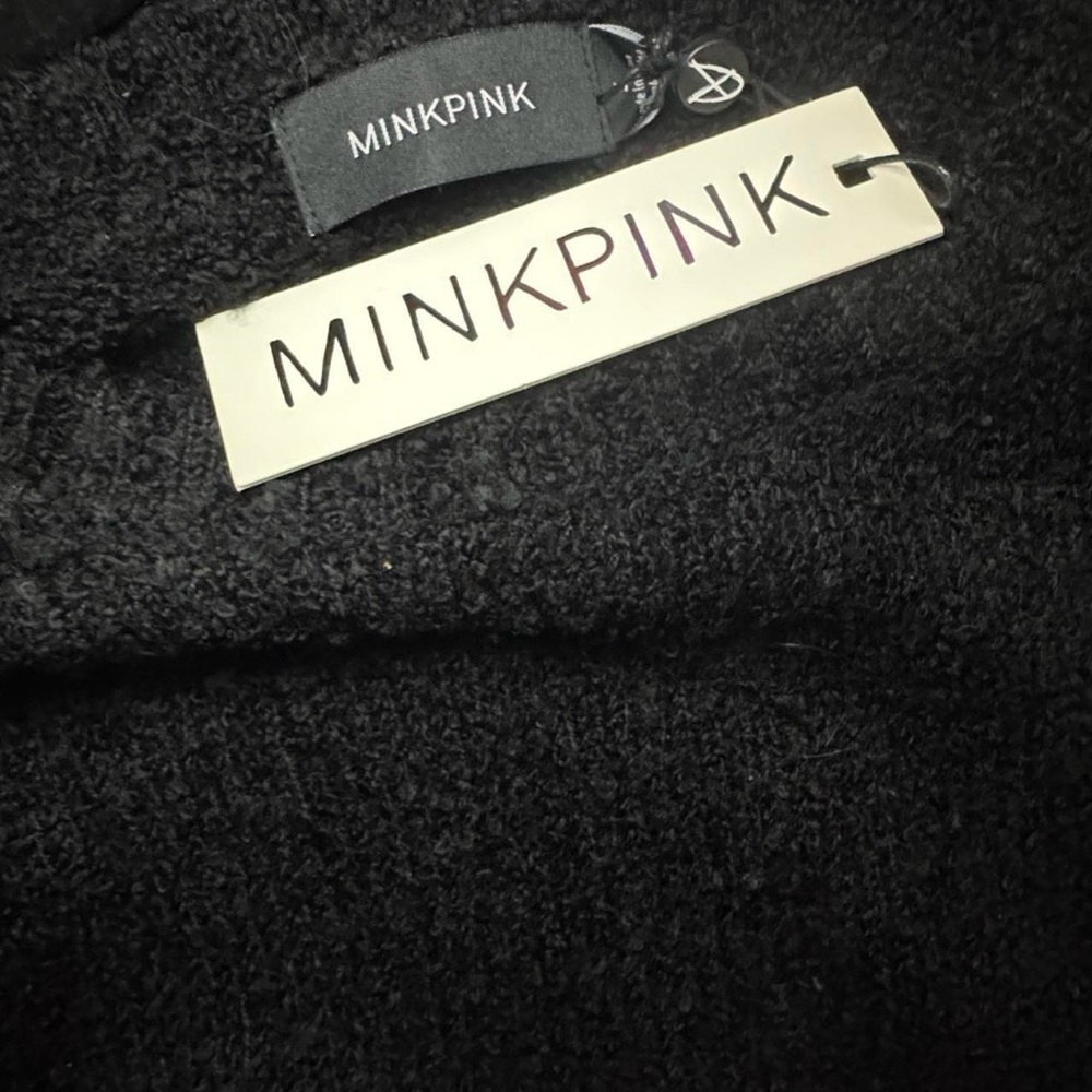 NWT MINKPINK Looped Out Knit Black Tan Colorblock Jumper Sweater — SMALL - Picture 2 of 5